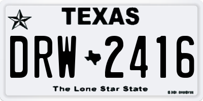 TX license plate DRW2416