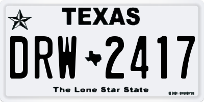 TX license plate DRW2417