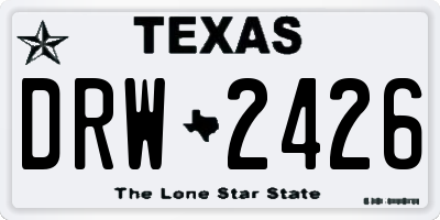 TX license plate DRW2426
