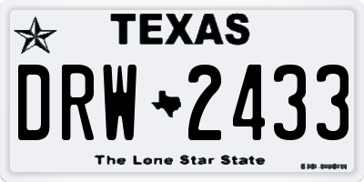 TX license plate DRW2433