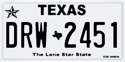 TX license plate DRW2451