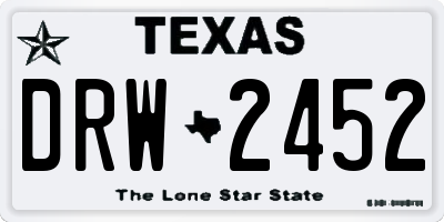 TX license plate DRW2452
