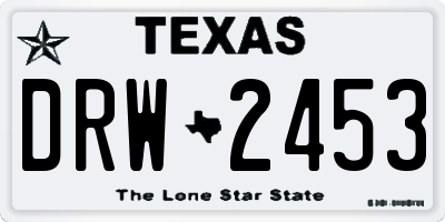 TX license plate DRW2453