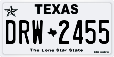 TX license plate DRW2455