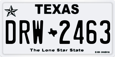 TX license plate DRW2463