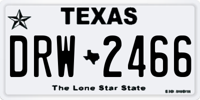 TX license plate DRW2466