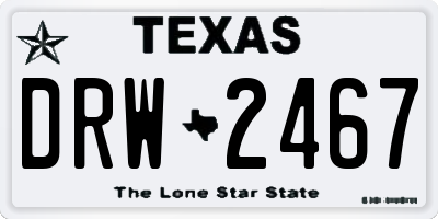 TX license plate DRW2467