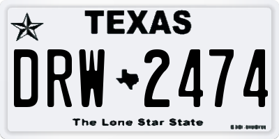 TX license plate DRW2474