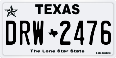 TX license plate DRW2476