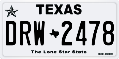 TX license plate DRW2478