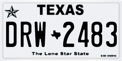 TX license plate DRW2483