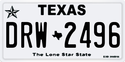 TX license plate DRW2496