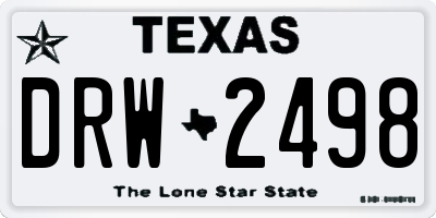 TX license plate DRW2498