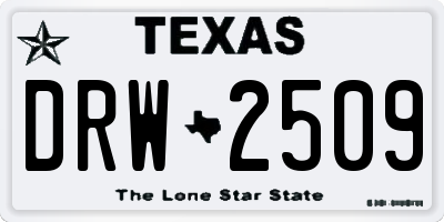 TX license plate DRW2509