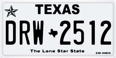 TX license plate DRW2512