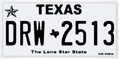 TX license plate DRW2513