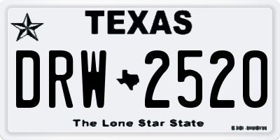 TX license plate DRW2520