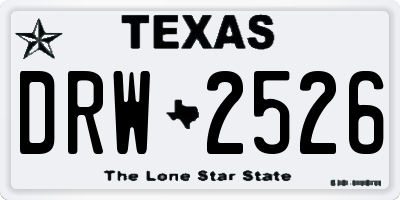 TX license plate DRW2526