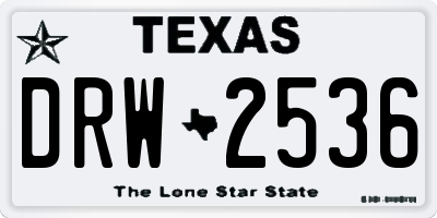 TX license plate DRW2536