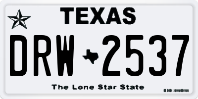 TX license plate DRW2537