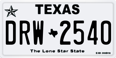 TX license plate DRW2540