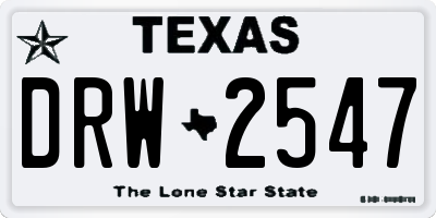 TX license plate DRW2547