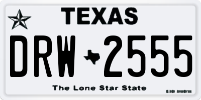 TX license plate DRW2555