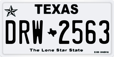 TX license plate DRW2563