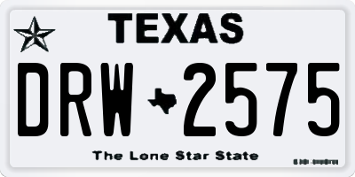 TX license plate DRW2575