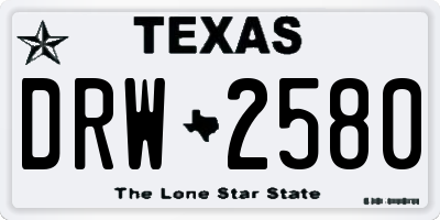 TX license plate DRW2580
