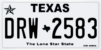 TX license plate DRW2583