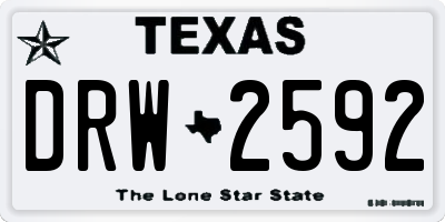 TX license plate DRW2592
