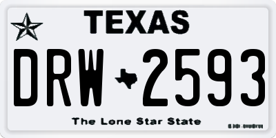 TX license plate DRW2593