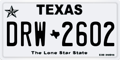 TX license plate DRW2602