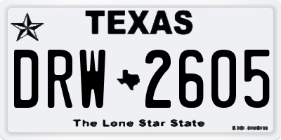 TX license plate DRW2605