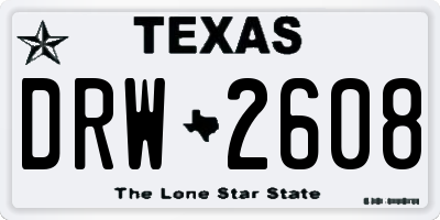 TX license plate DRW2608