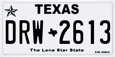 TX license plate DRW2613