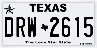 TX license plate DRW2615