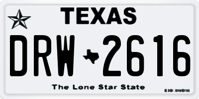 TX license plate DRW2616