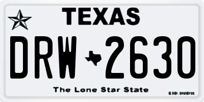 TX license plate DRW2630