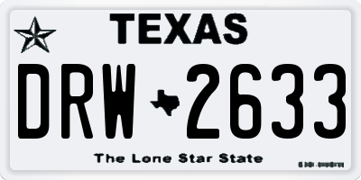 TX license plate DRW2633