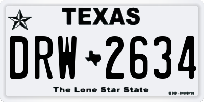 TX license plate DRW2634
