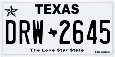 TX license plate DRW2645