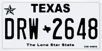 TX license plate DRW2648