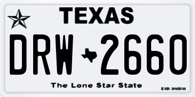 TX license plate DRW2660