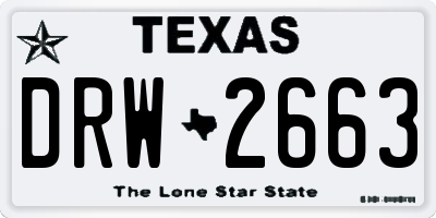 TX license plate DRW2663