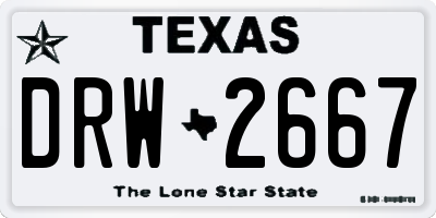 TX license plate DRW2667