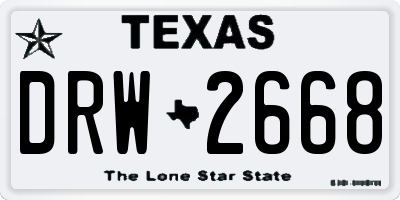 TX license plate DRW2668