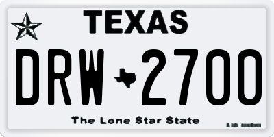 TX license plate DRW2700