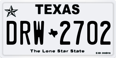 TX license plate DRW2702